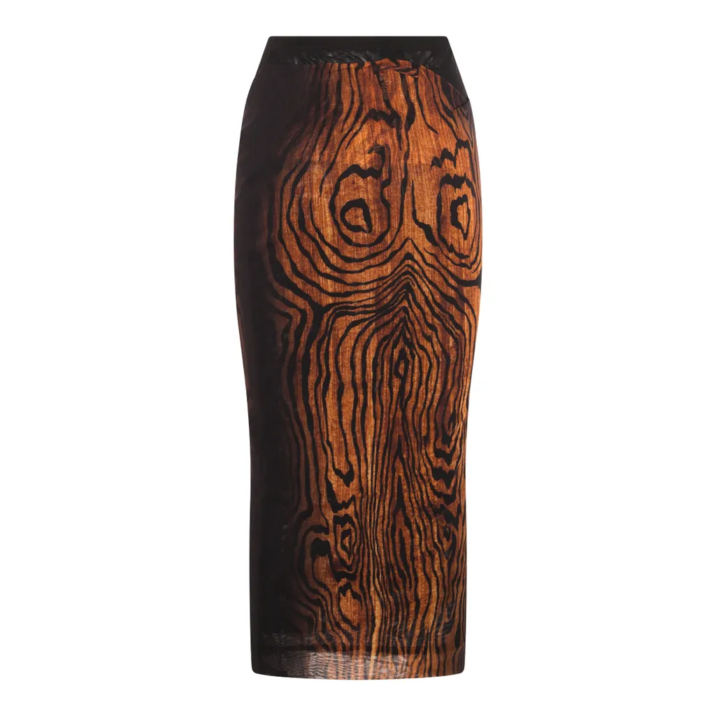 The Long Draped Wood Skirt