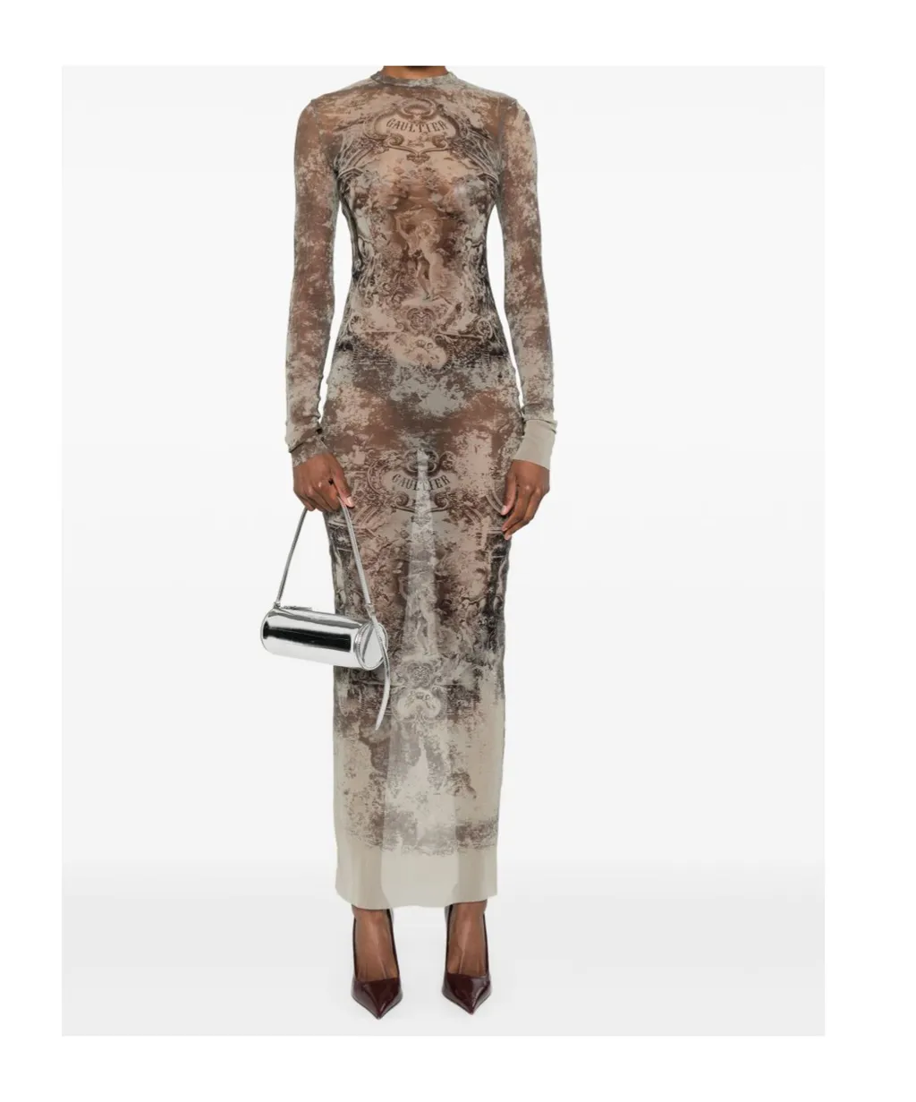 Graphic-Print Maxi Dress