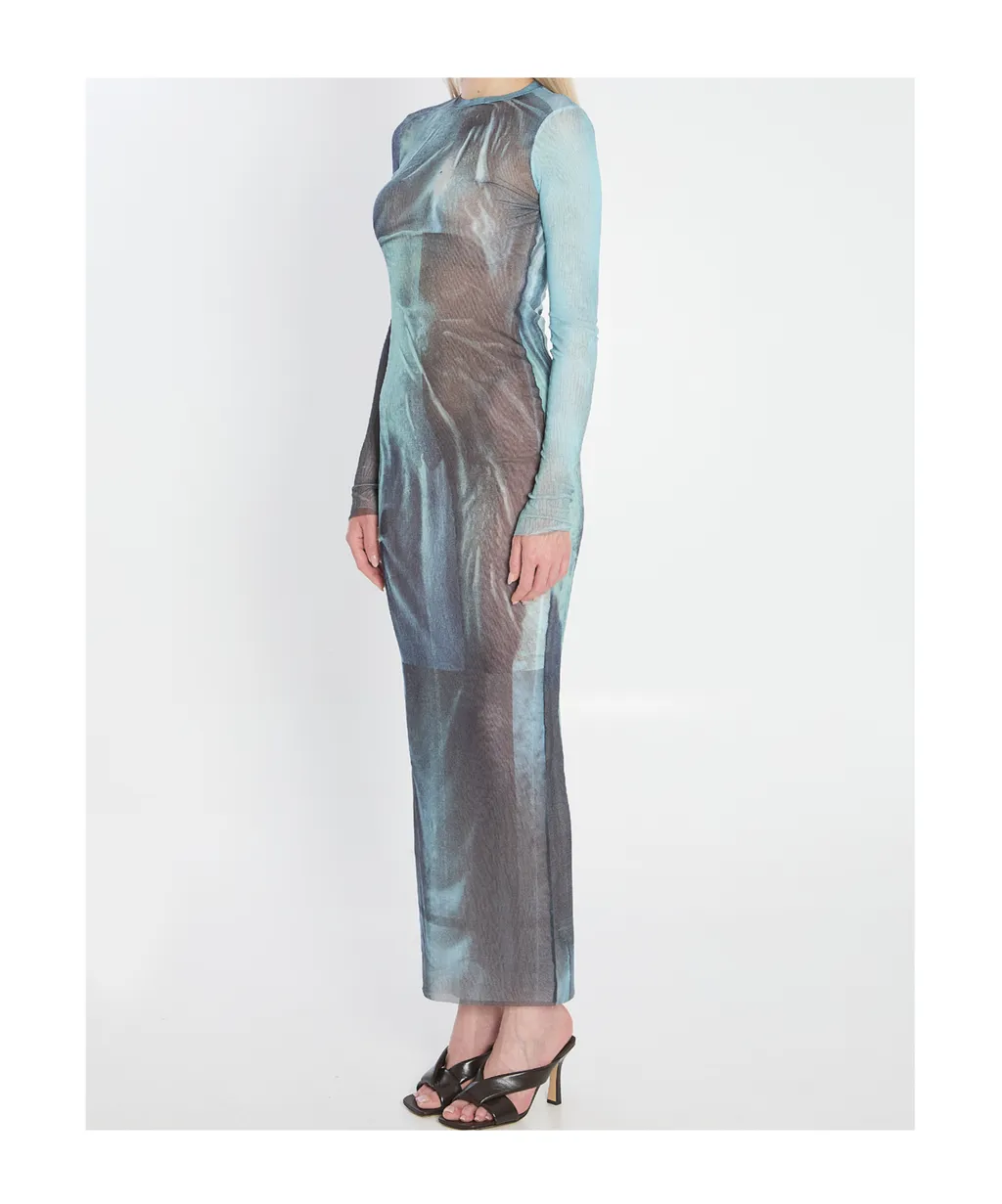 Water-Print Maxi Dress