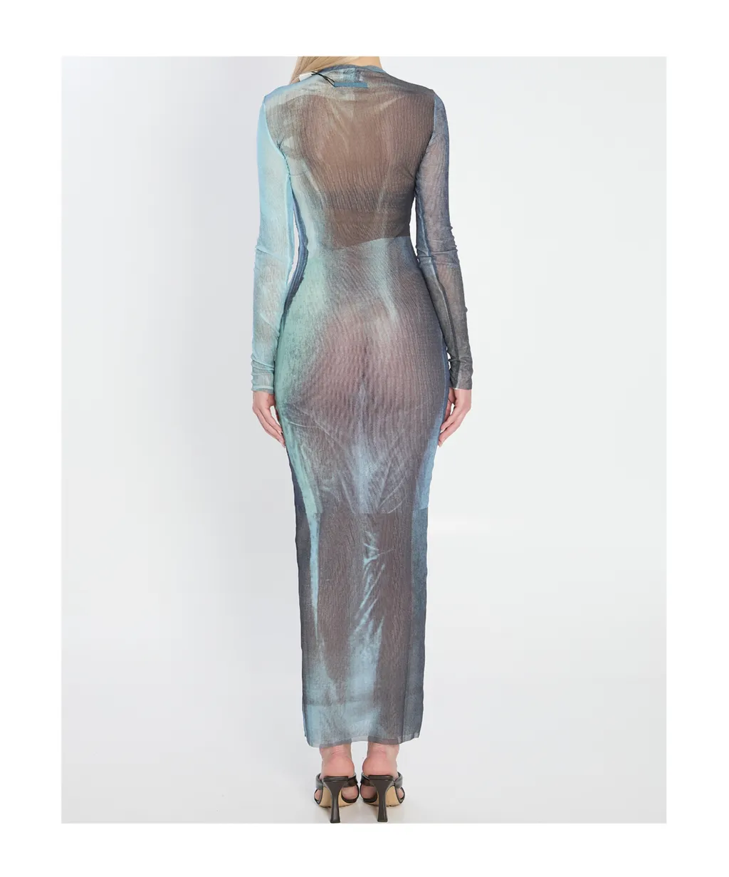Water-Print Maxi Dress