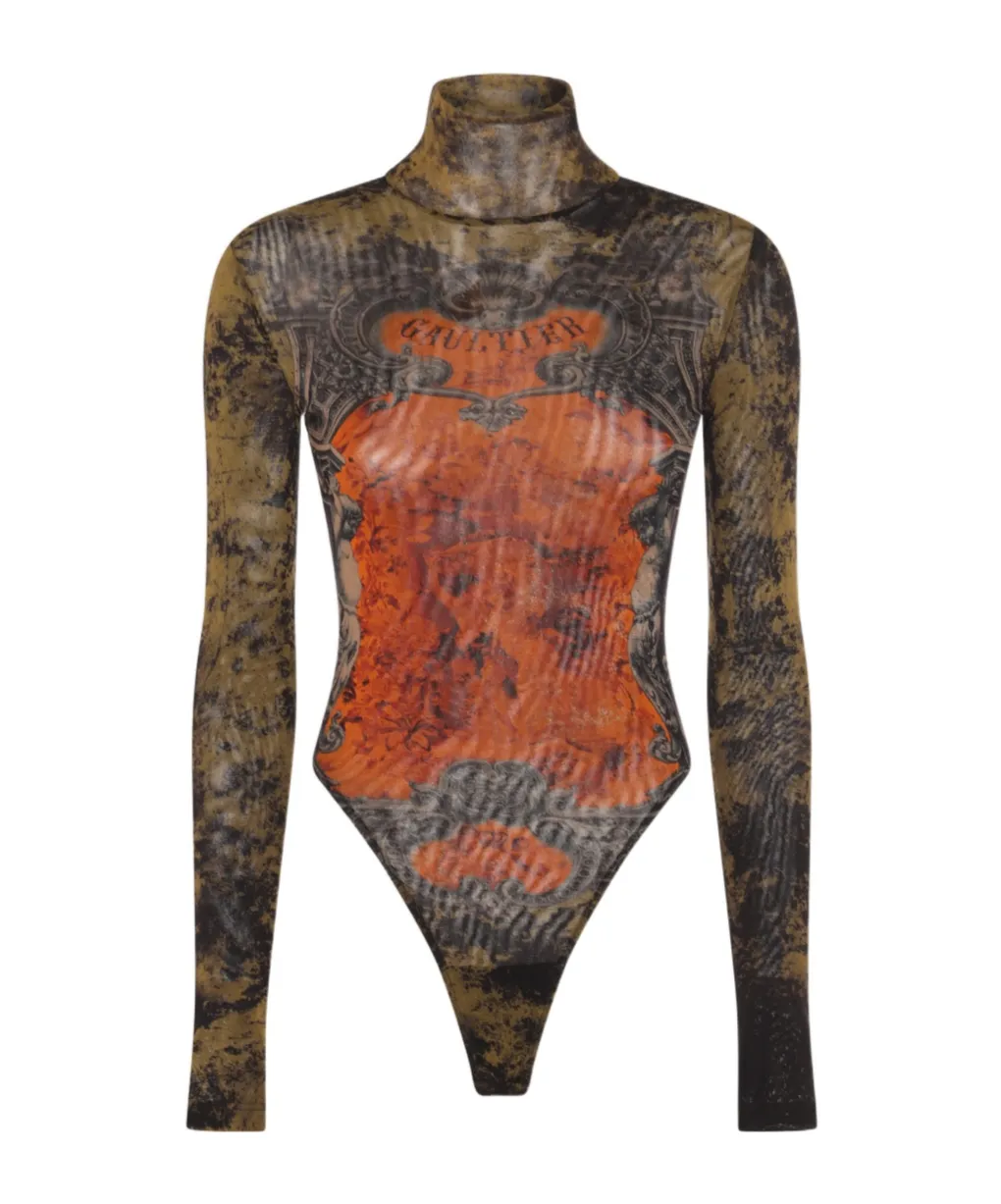 High Neck Printed Top