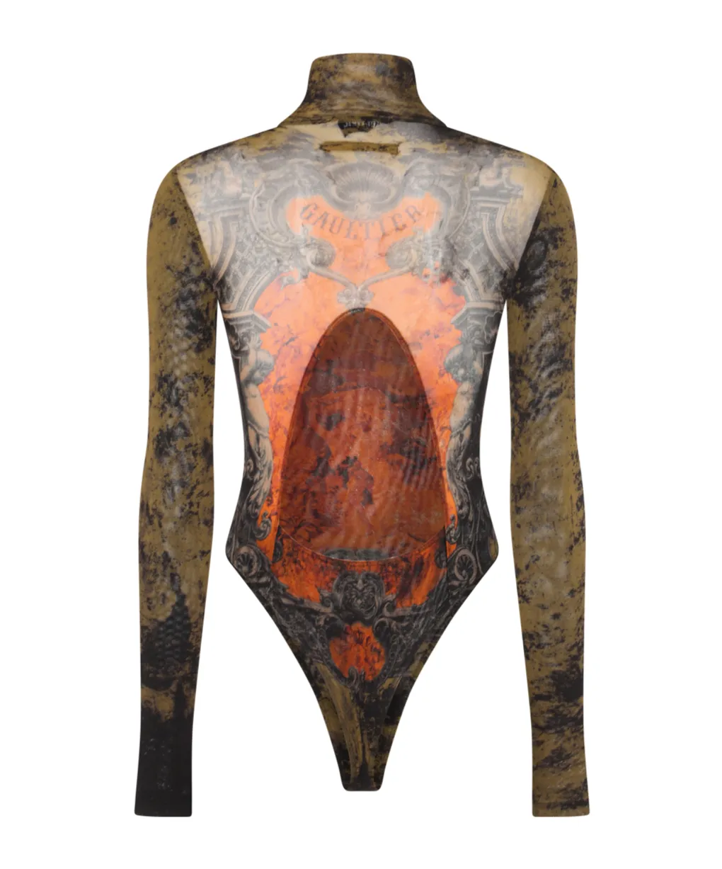 High Neck Printed Top