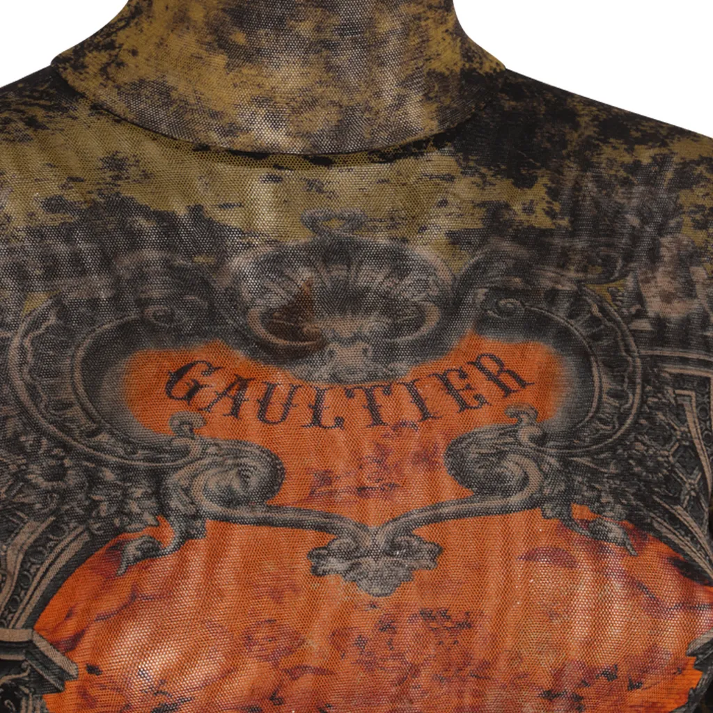 High Neck Printed Top