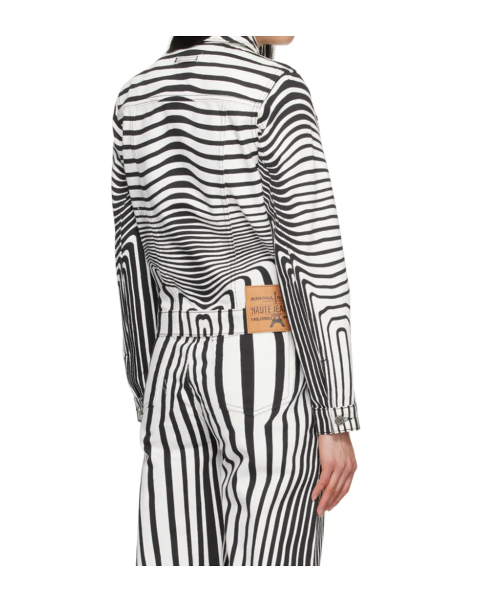 Morphing Digital-Printed Buttoned Denim Jacket