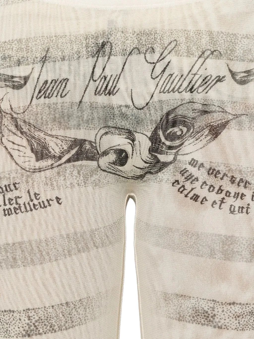 Printed Raw Cut Tulle Pants