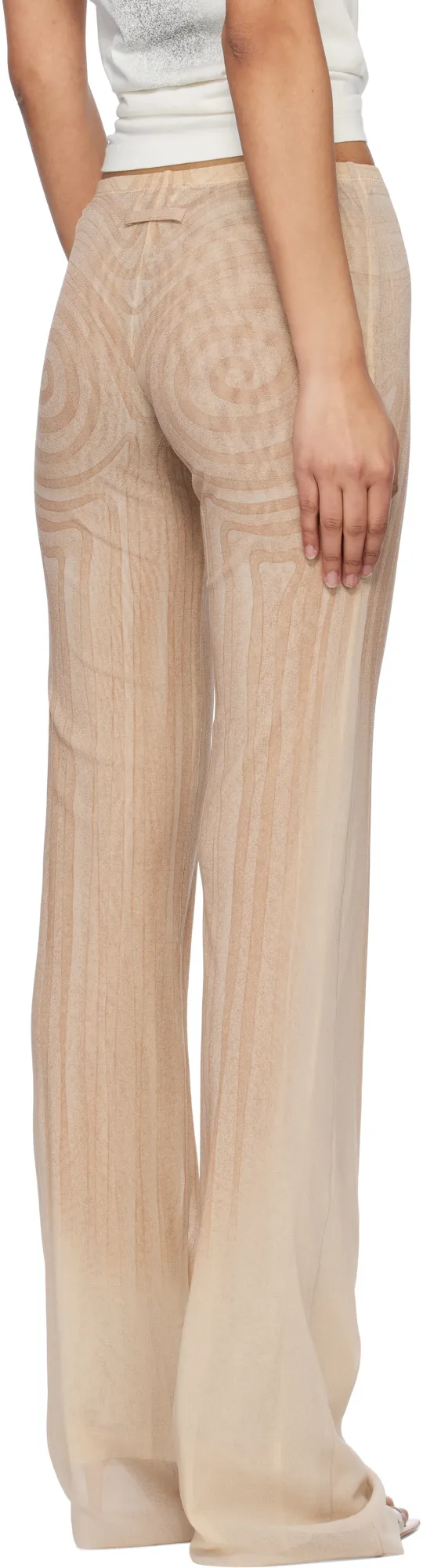 Spiral-Print Mesh Trousers