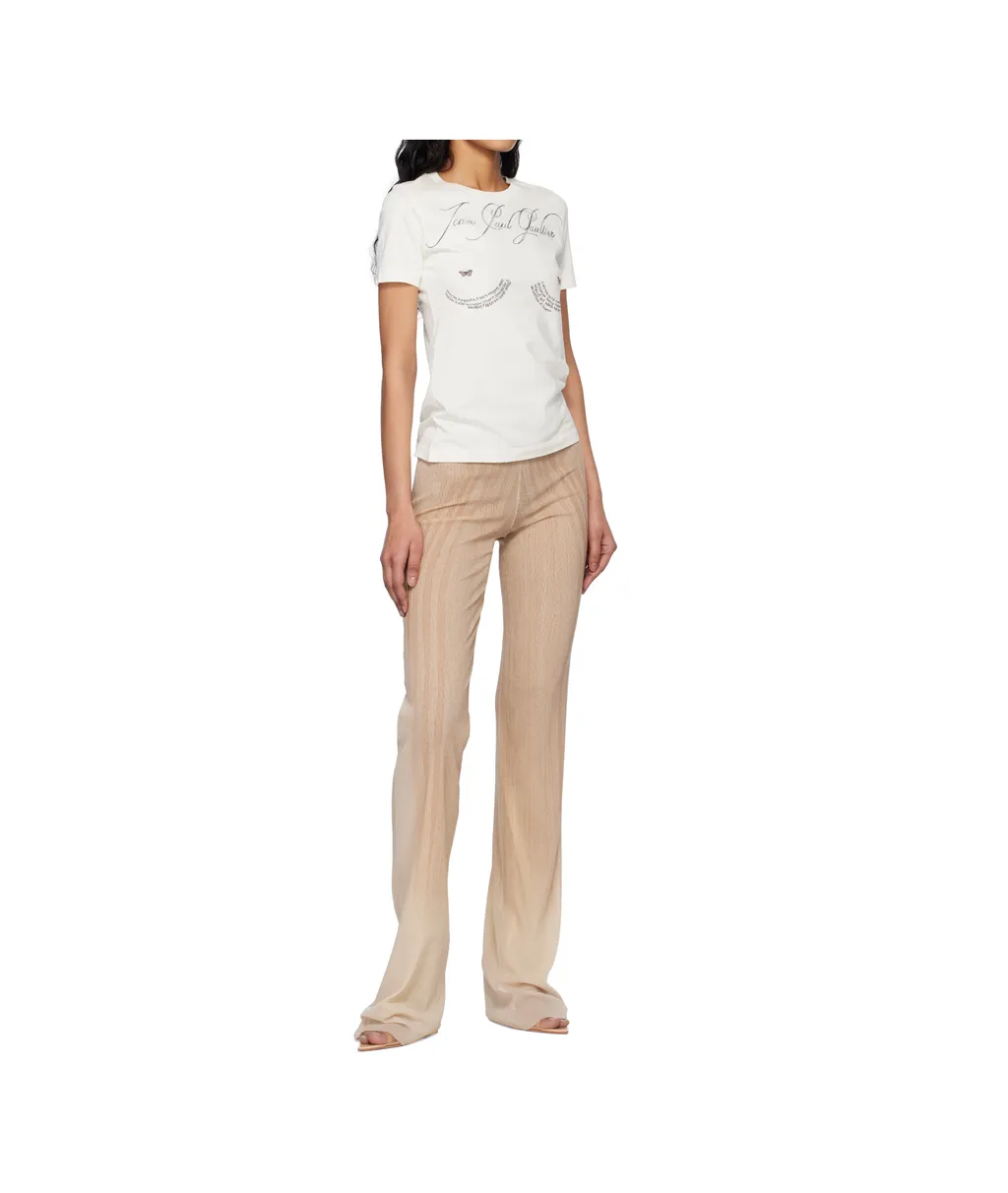 Spiral-Print Mesh Trousers