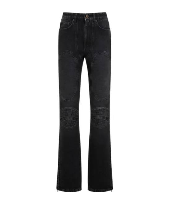 High Waist Lace-Up Jeans