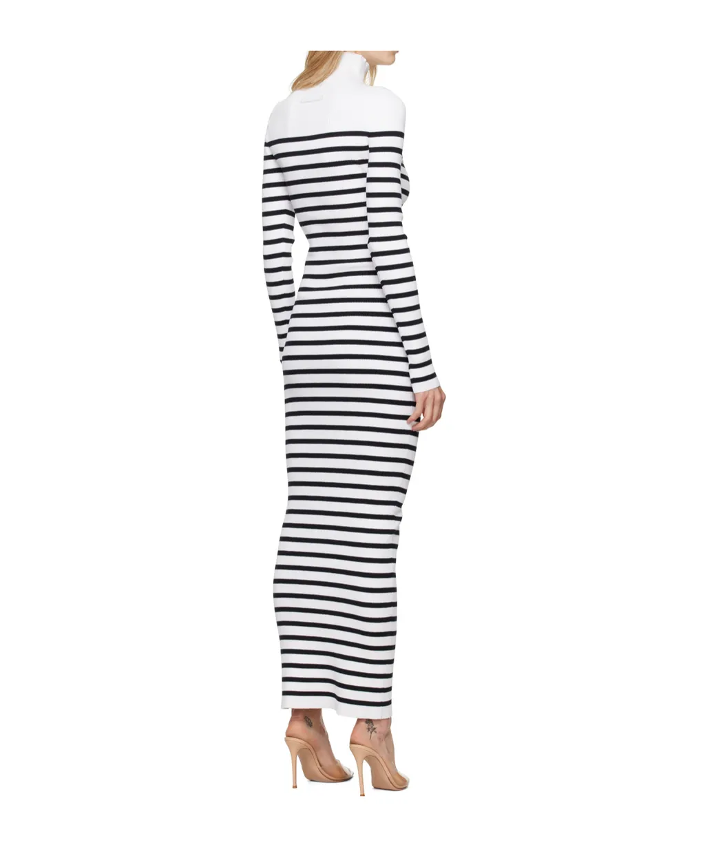 High Neck Striped Dress