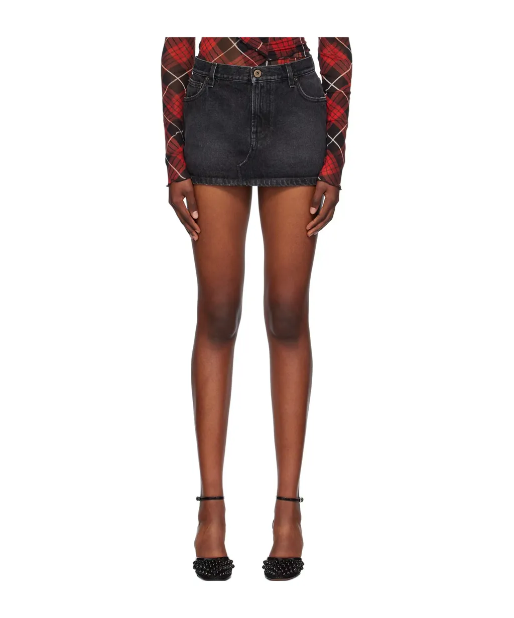 Five-Pocket Denim Mini Skirt