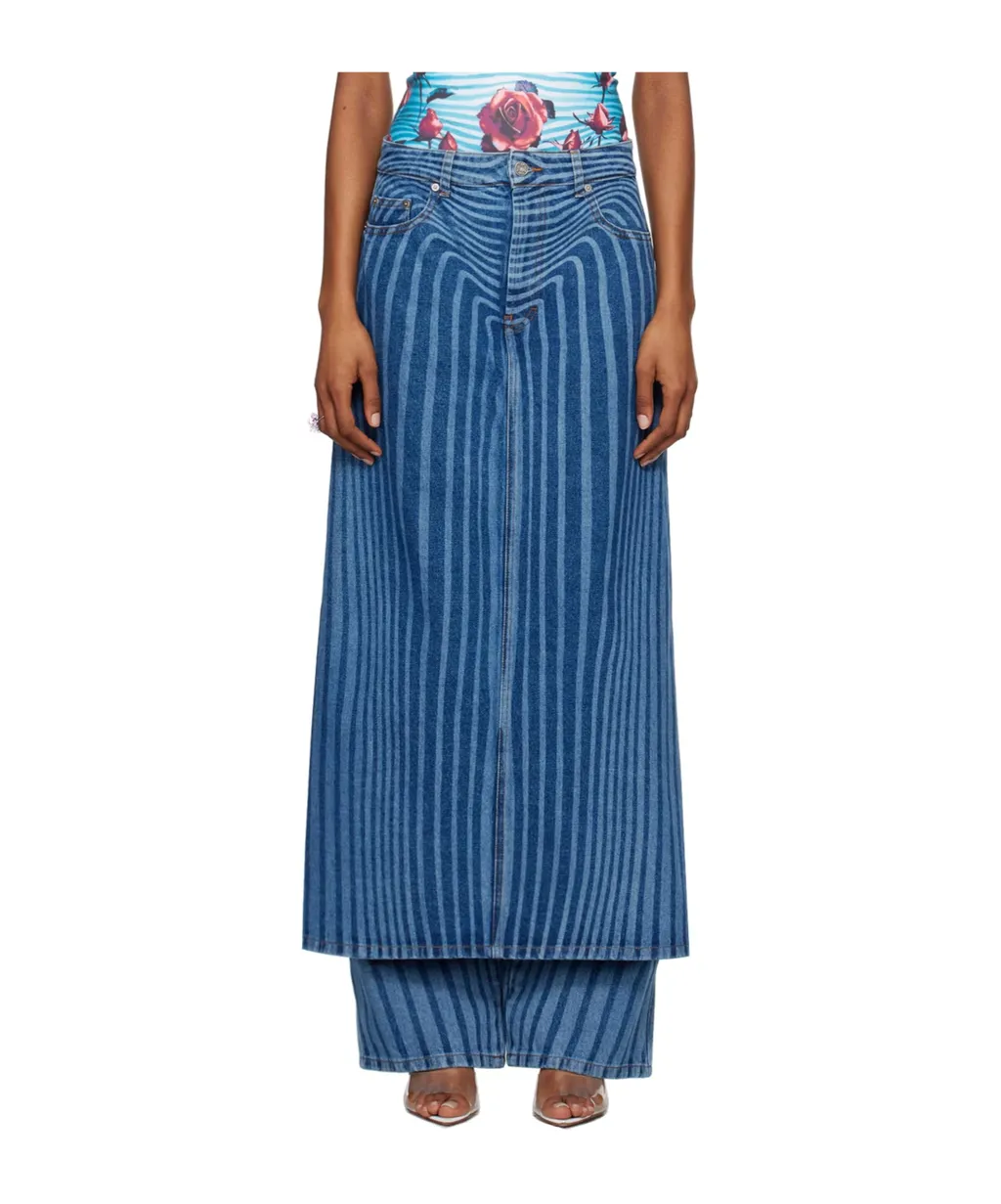 Striped Denim Trousers