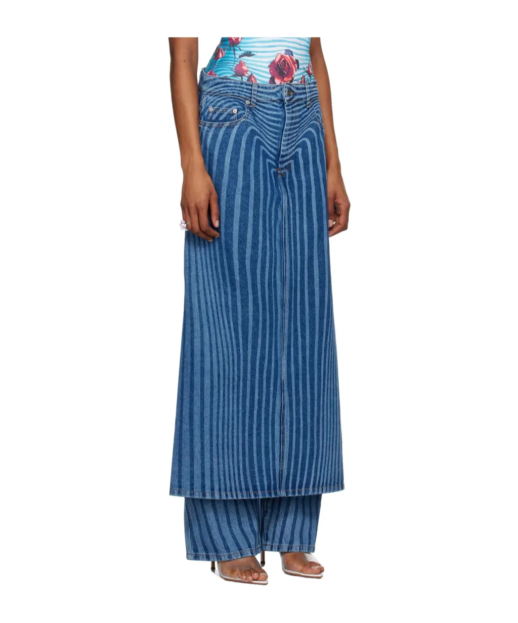 Striped Denim Trousers