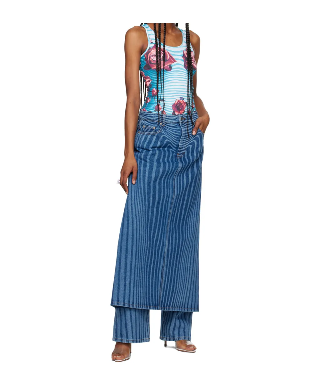 Striped Denim Trousers