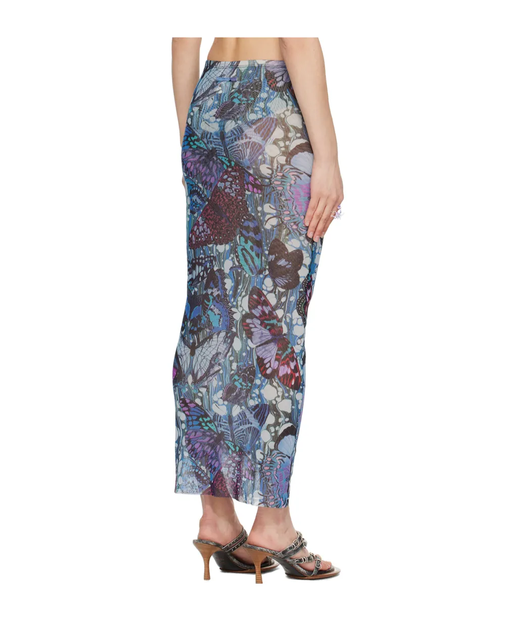 The Blue Butterfly Pencil Skirt