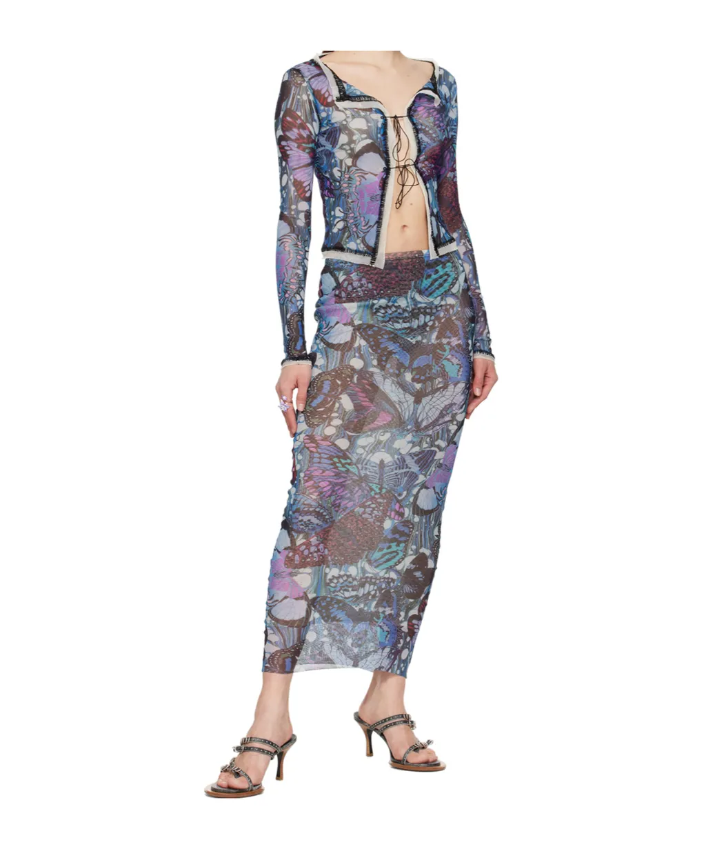 The Blue Butterfly Pencil Skirt