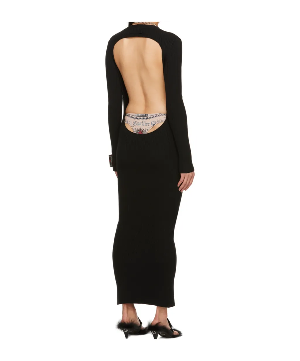 Deep V Neck Button Dress