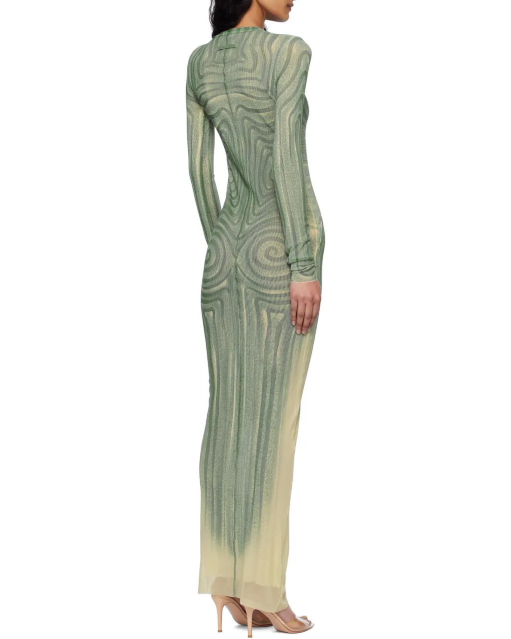 Spiral-Print Maxi Dress