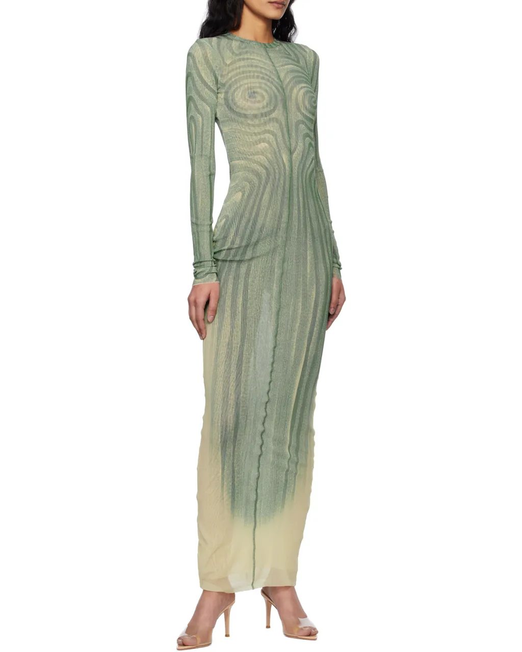 Spiral-Print Maxi Dress