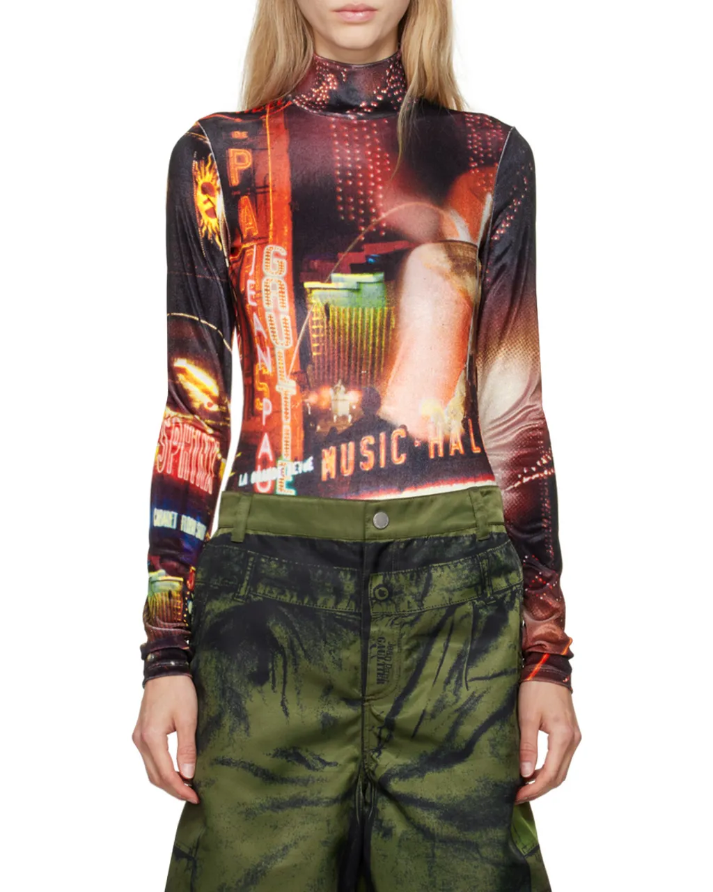 Pigalle Printed Velvet Bodysuit