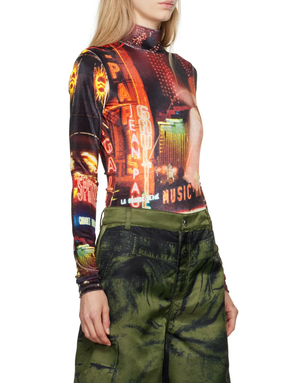 Pigalle Printed Velvet Bodysuit