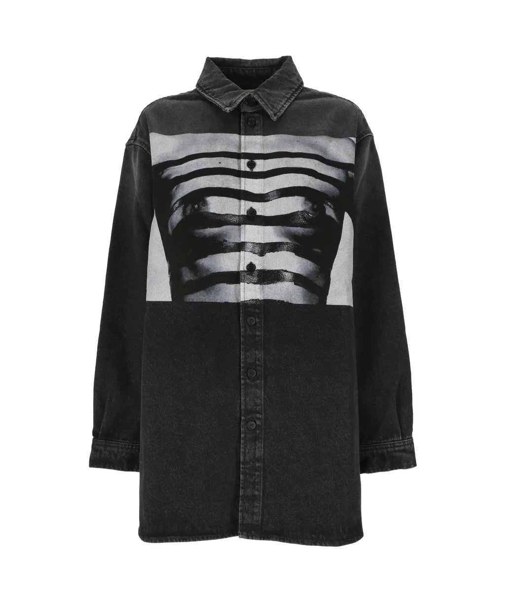 Body Mariniere Printed Denim Shirt