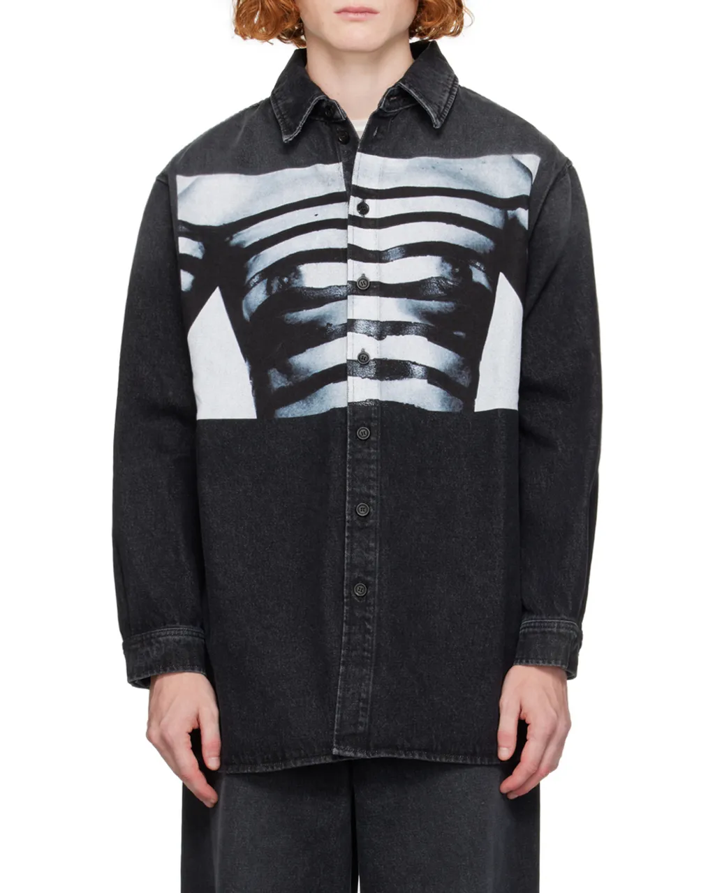 Body Mariniere Printed Denim Shirt