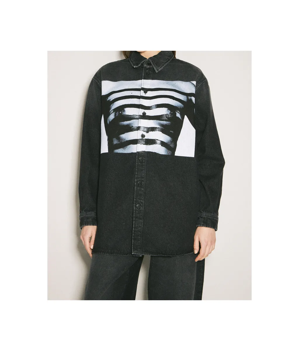 Body Mariniere Printed Denim Shirt