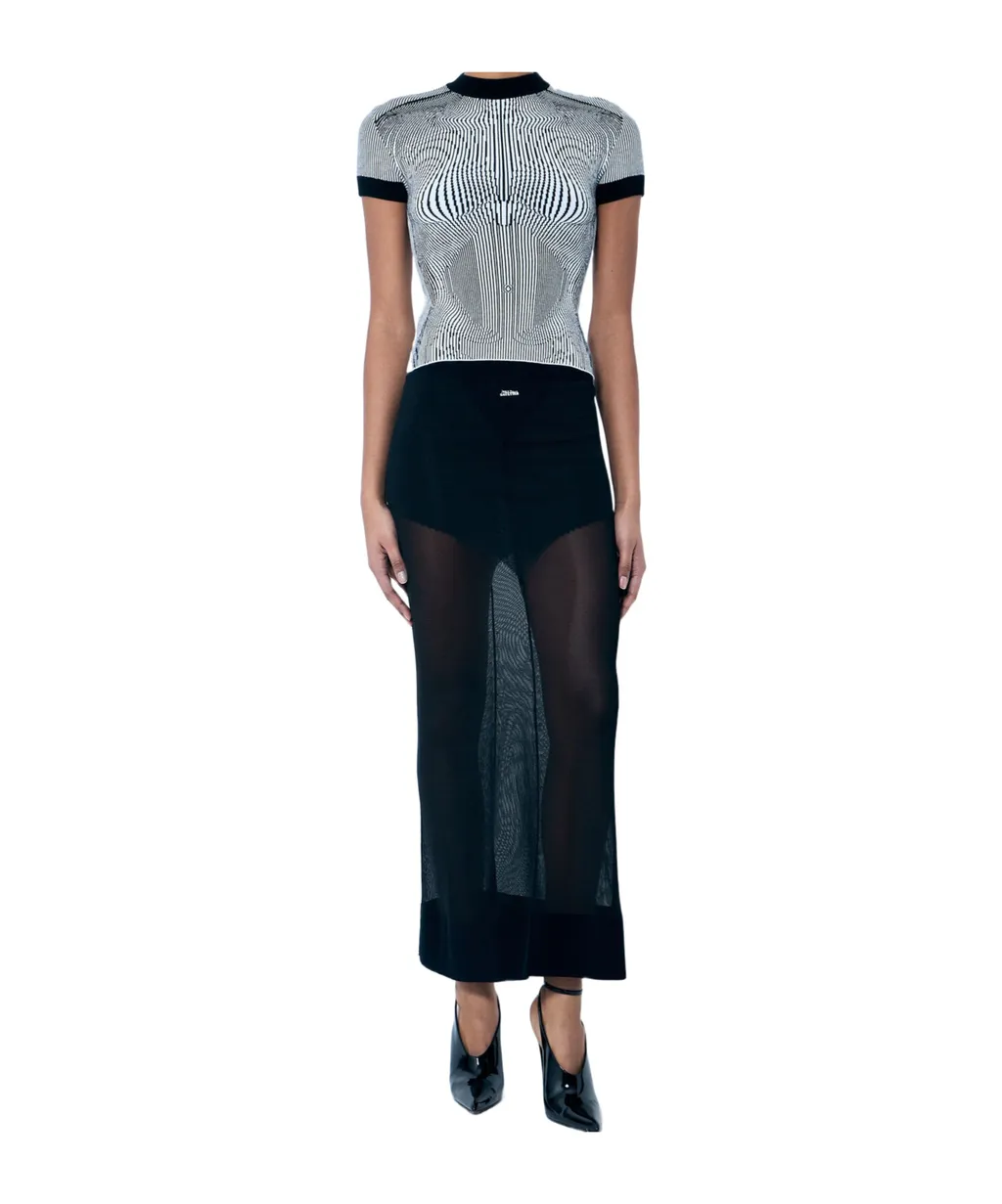 The Morphing Pinstripes Jacquard T-Shirt