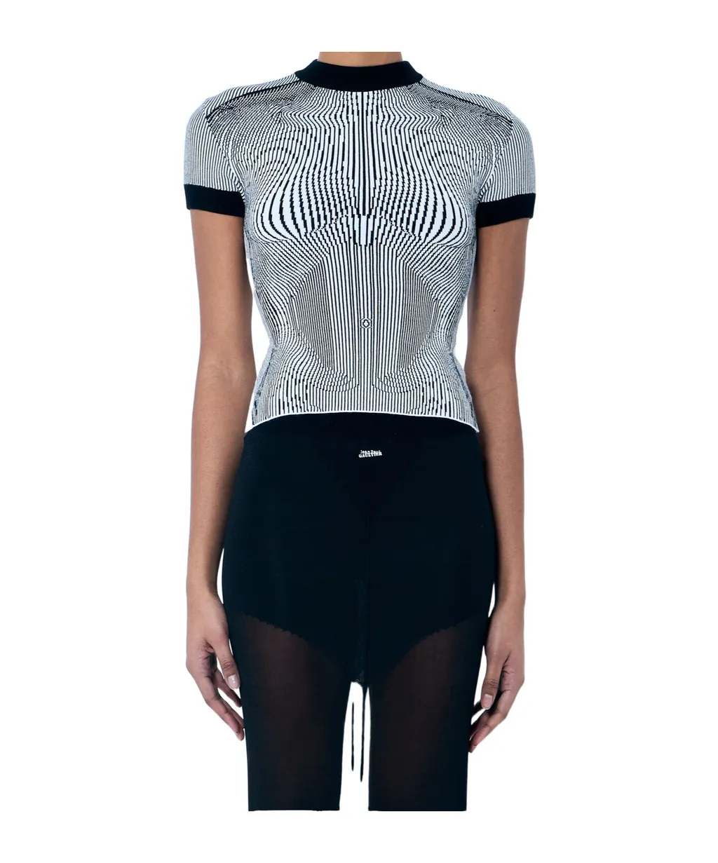 The Morphing Pinstripes Jacquard T-Shirt
