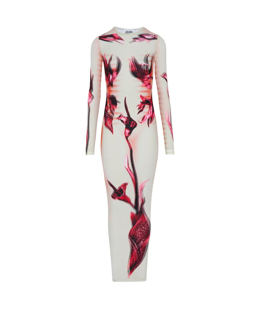 Double-Layered Printed Maxi Dress