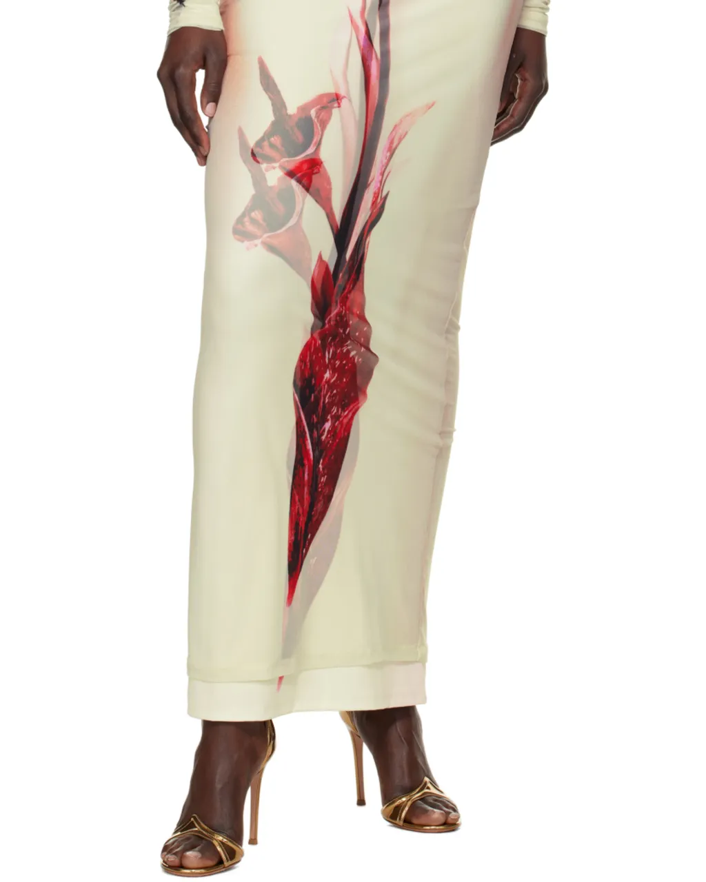 Double-Layered Printed Maxi Dress
