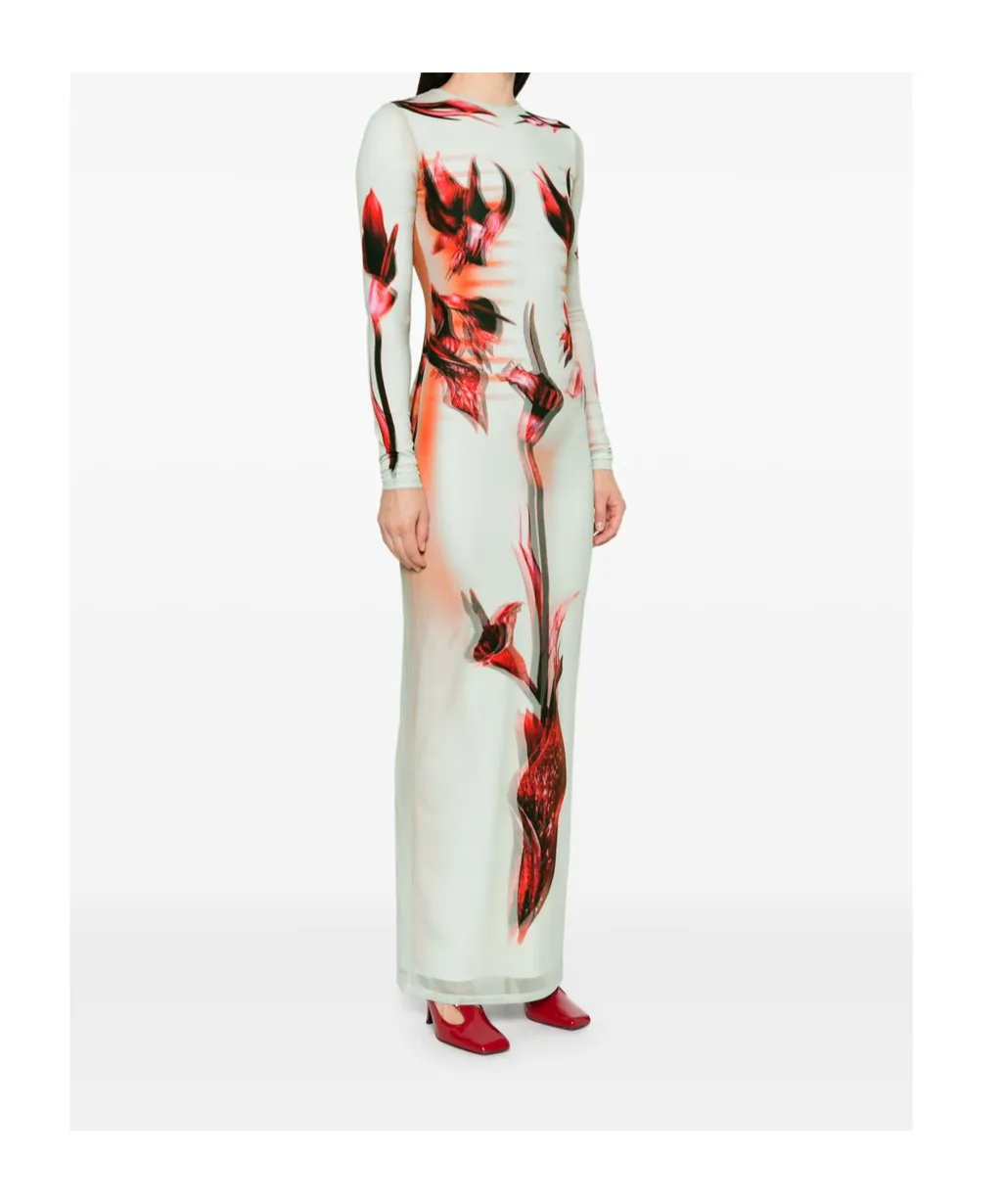 Double-Layered Printed Maxi Dress