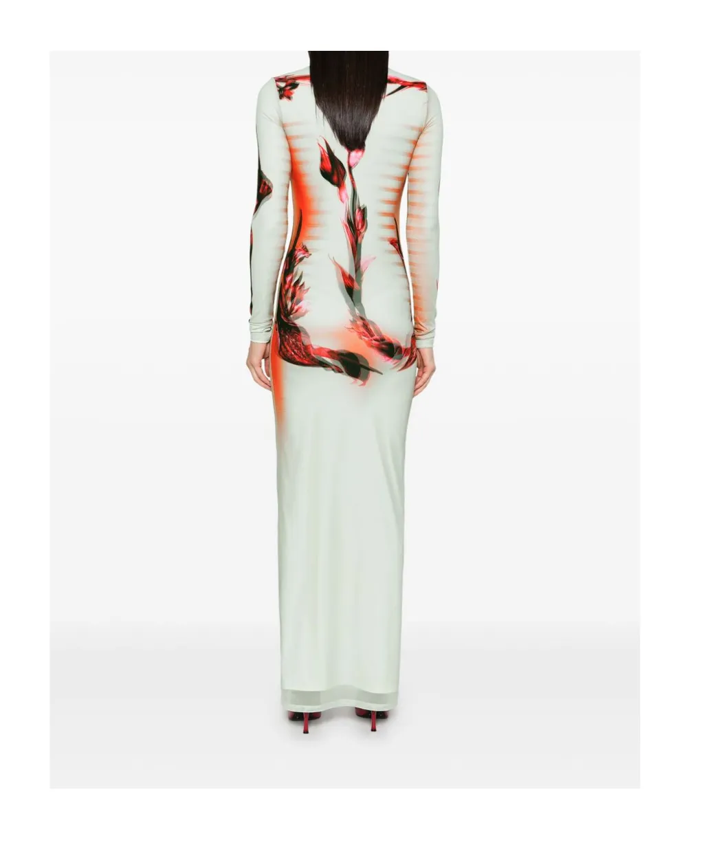 Double-Layered Printed Maxi Dress