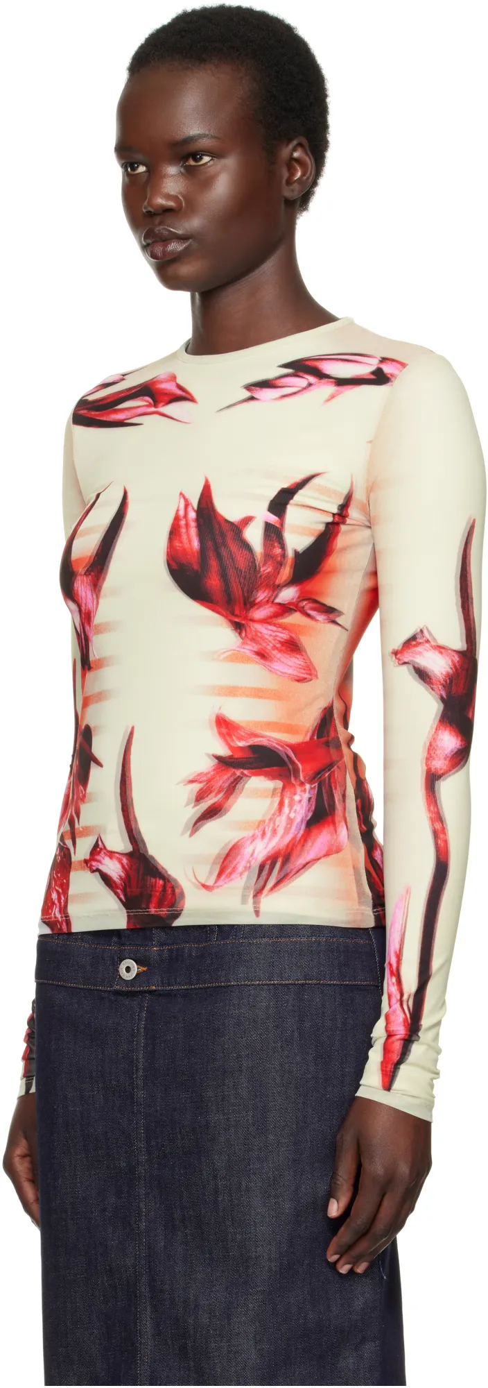 Double-Layered Printed Top