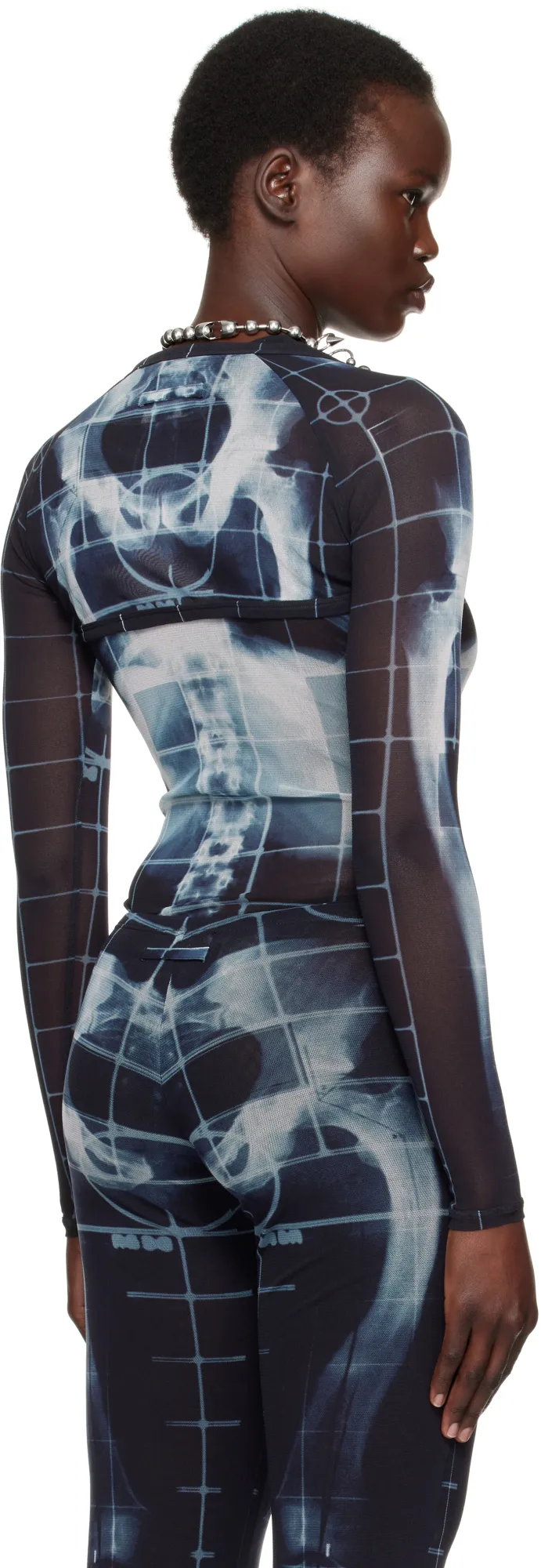 Graphic Printed Semi-Sheer Top