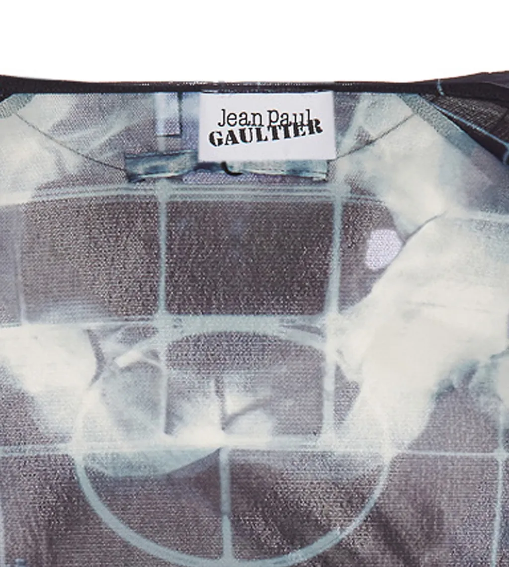 Graphic Printed Semi-Sheer Top