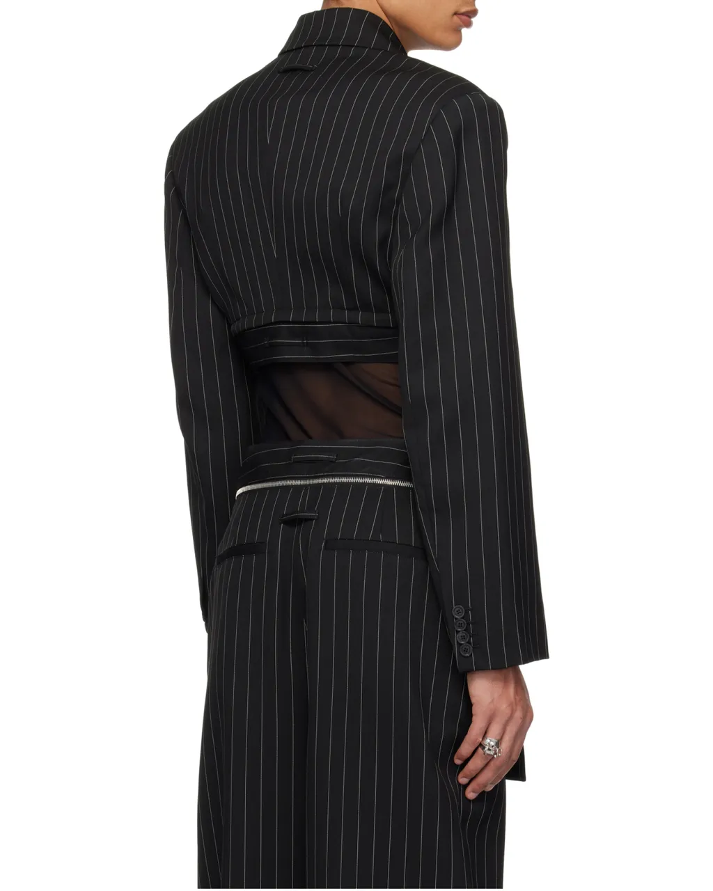 Pinstriped Cropped Blazer