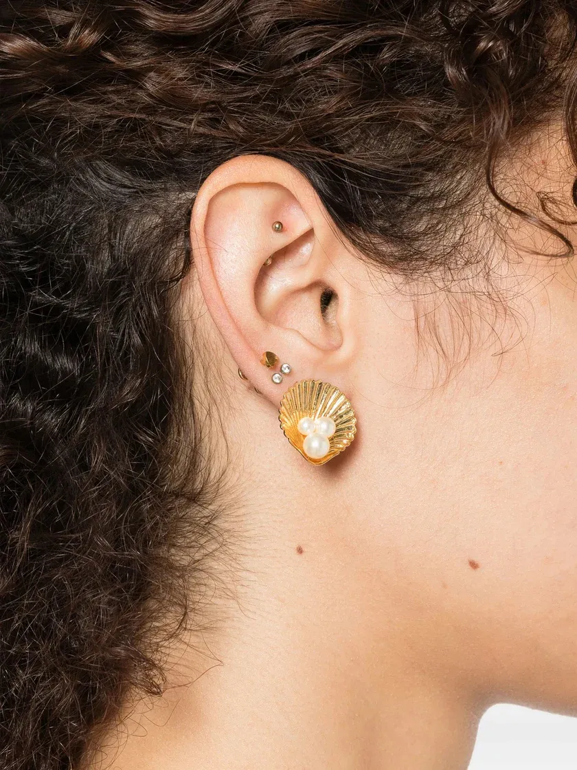 Maricela Shell-Pearl Earrings