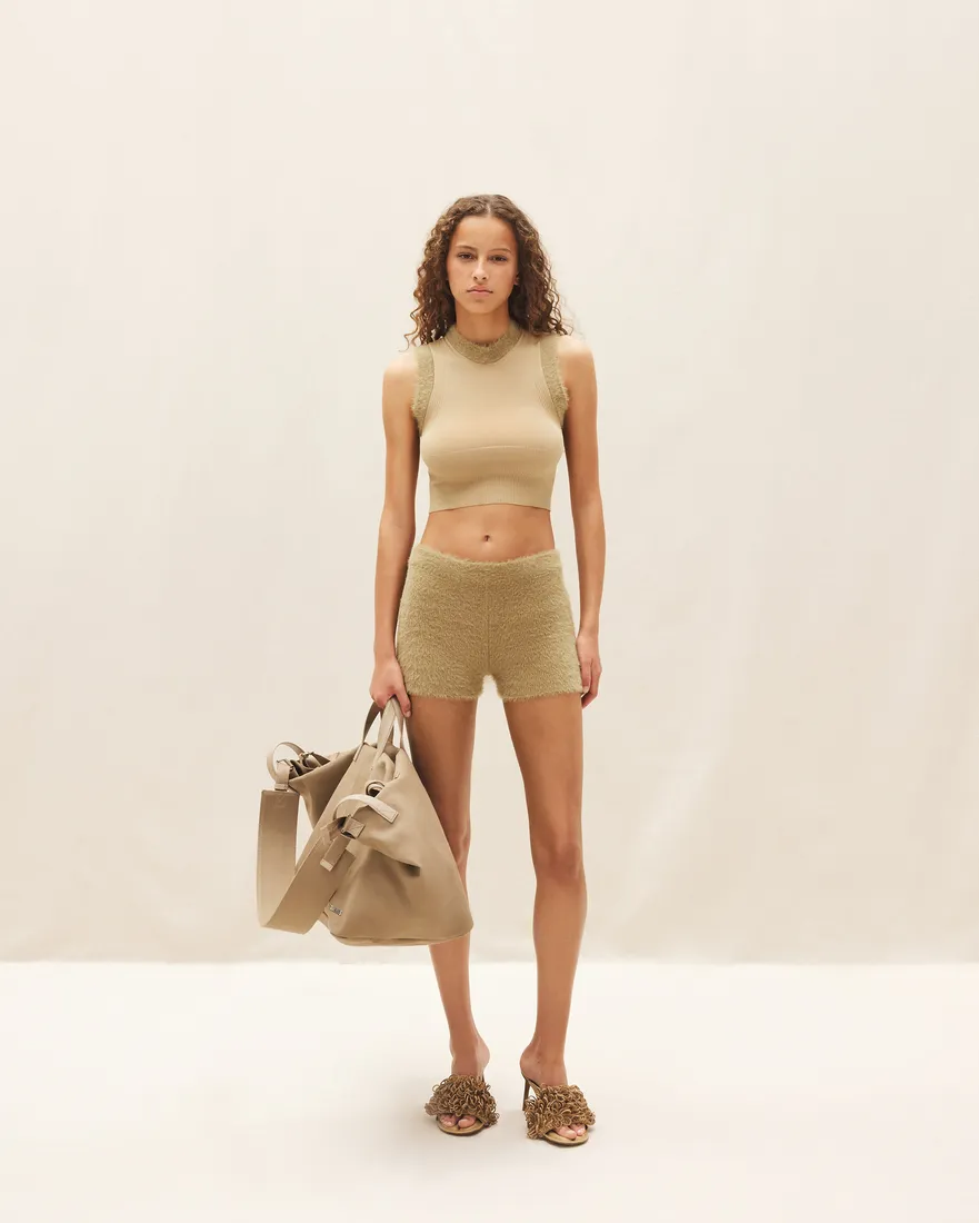 Textured-Knit Mini Shorts