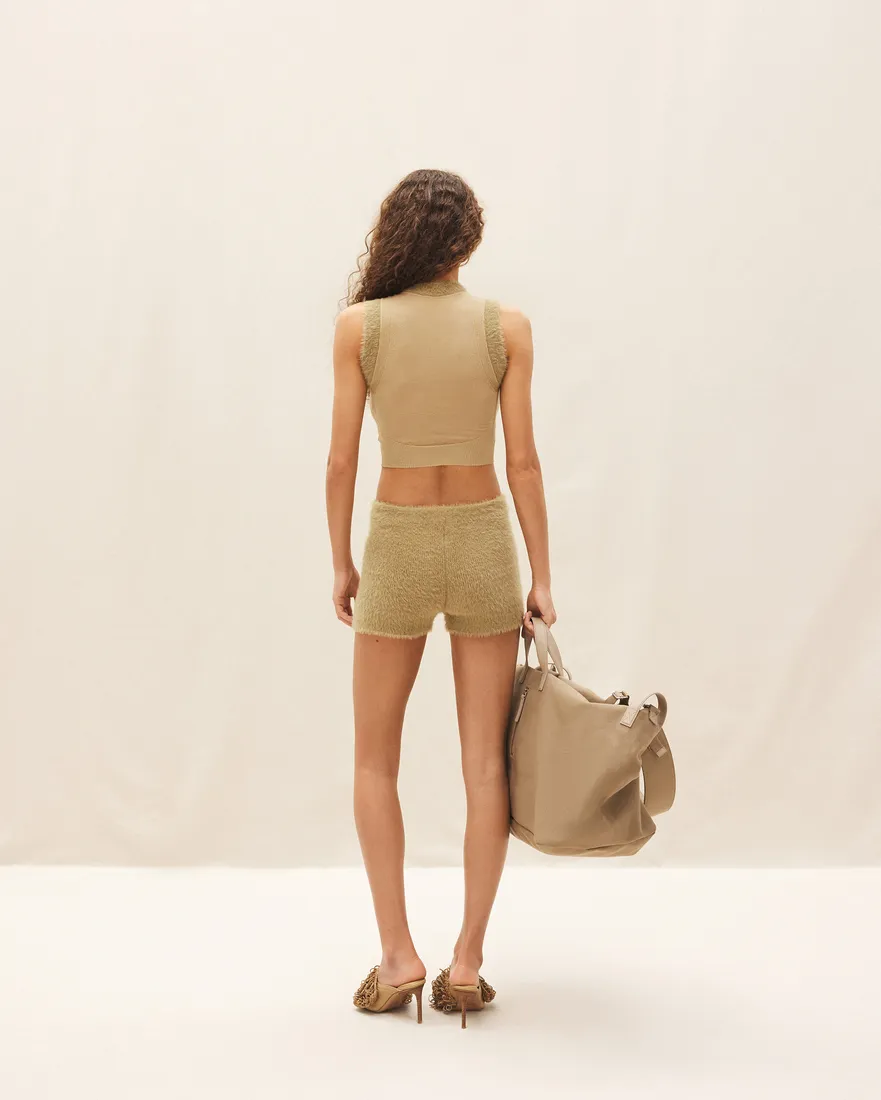 Textured-Knit Mini Shorts