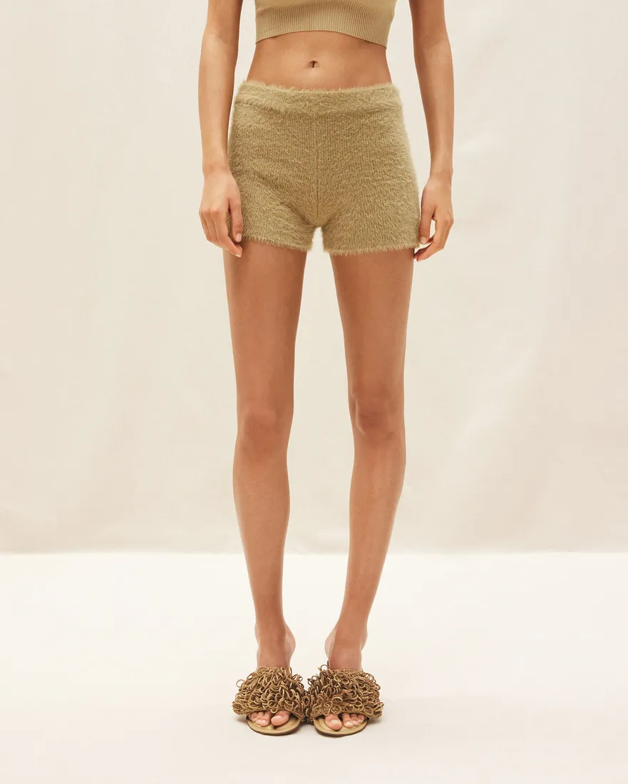 Textured-Knit Mini Shorts
