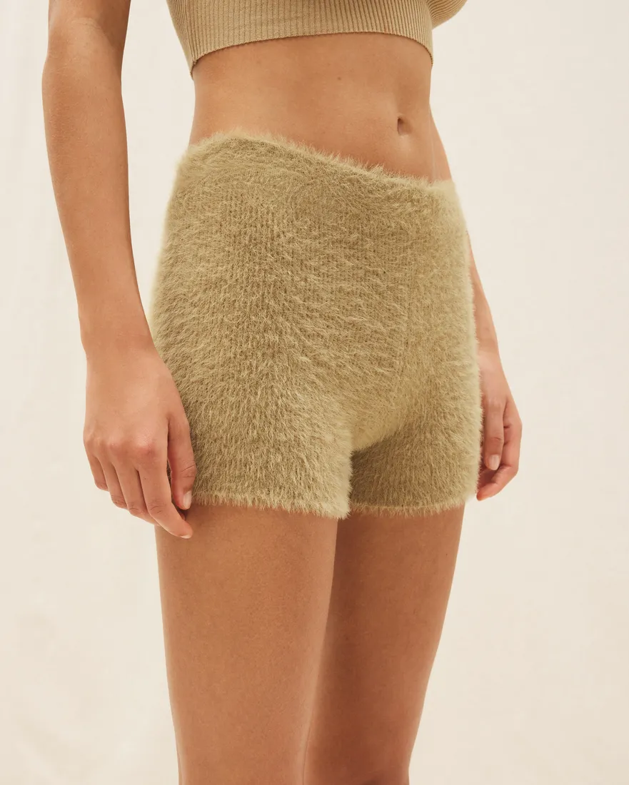 Textured-Knit Mini Shorts