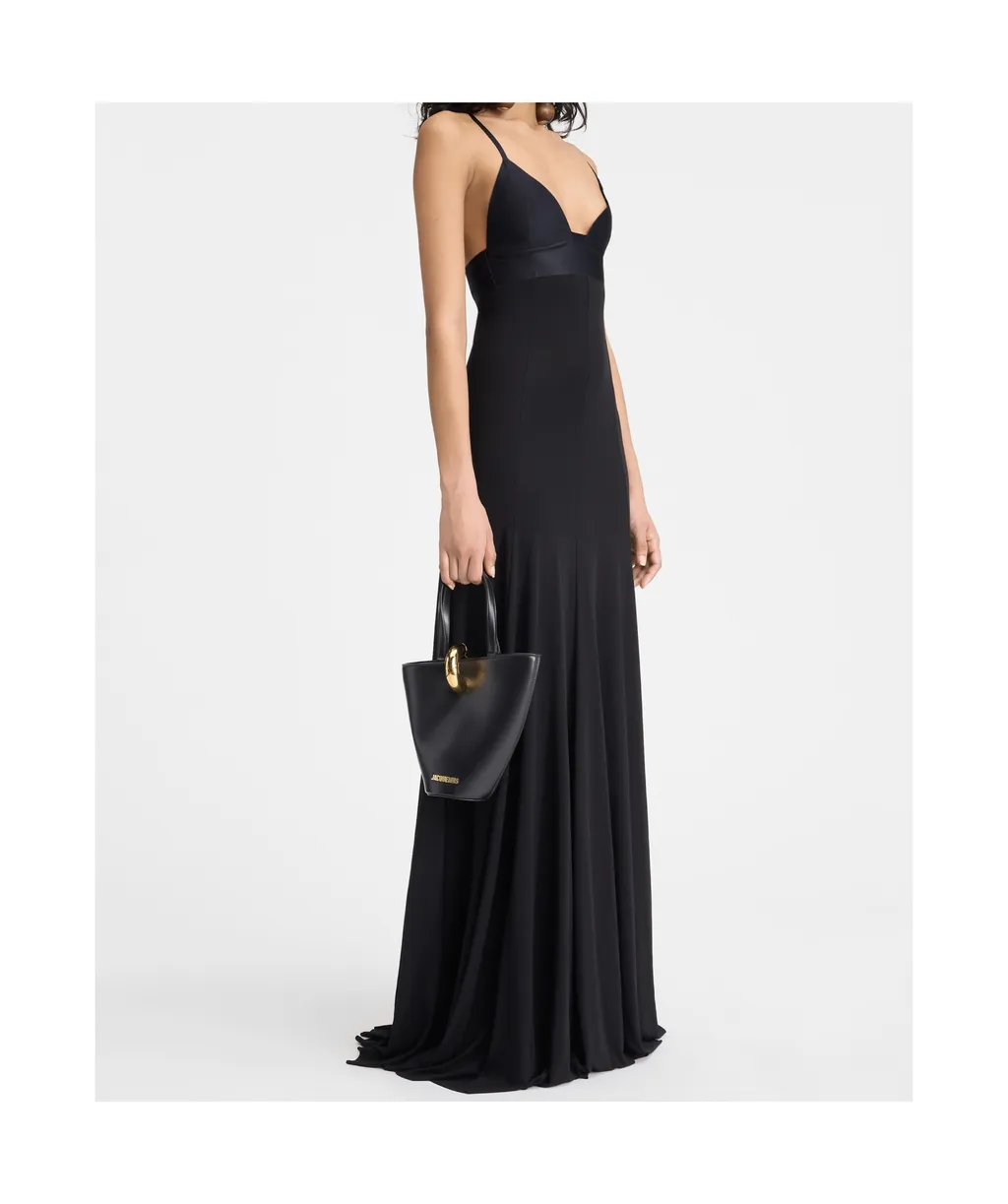 La Robe Spallina Spaghetti-Strap Evening Dress
