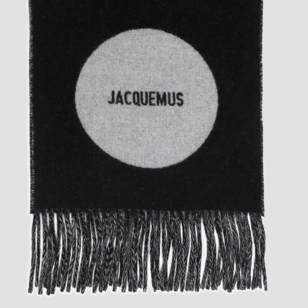 Logo Detailed Fringed Scarf