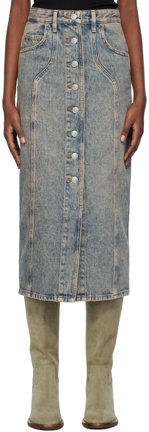Buttoned Midi Skirt