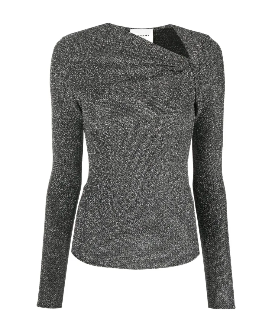 Shimmer Asymmetric-Neck Top