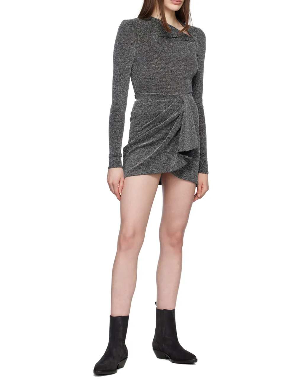 Shimmer Asymmetric-Neck Top