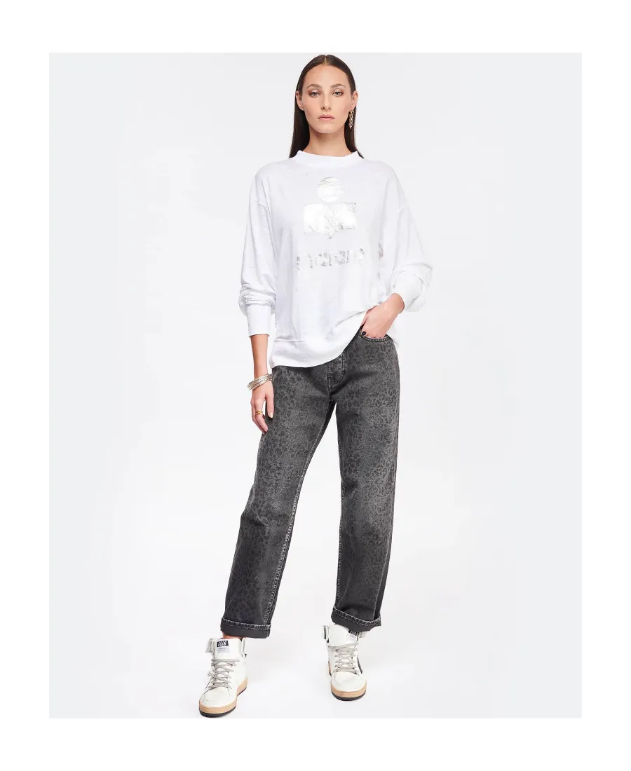 Logo-Print Linen Sweatshirt