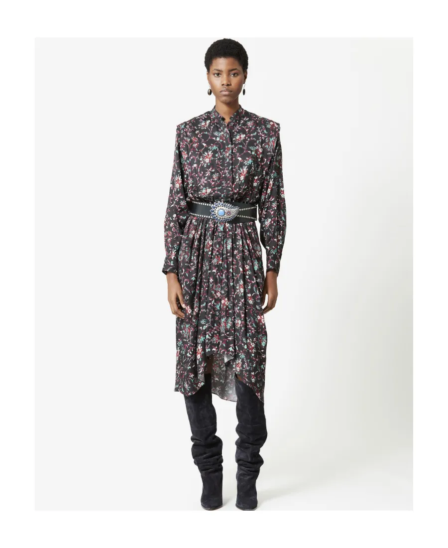 Okeleya Floral-Print Midi Dress