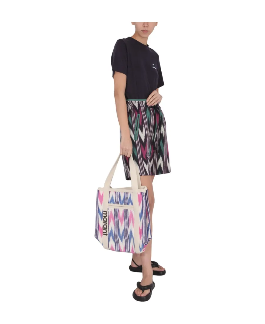 Zigzag-Print High-Waisted Shorts
